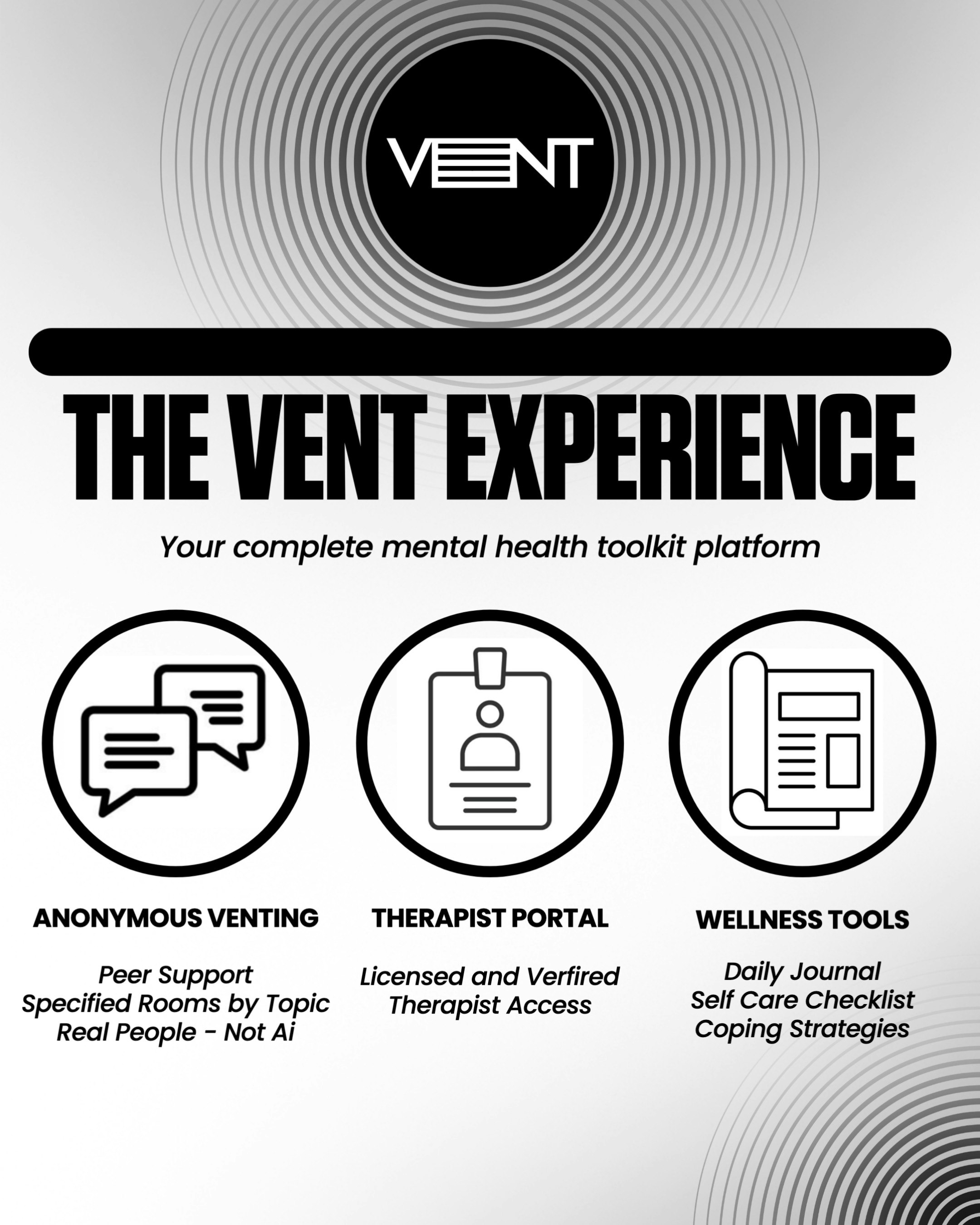 The Vent App - Screenshot 2 showing product features and functionality