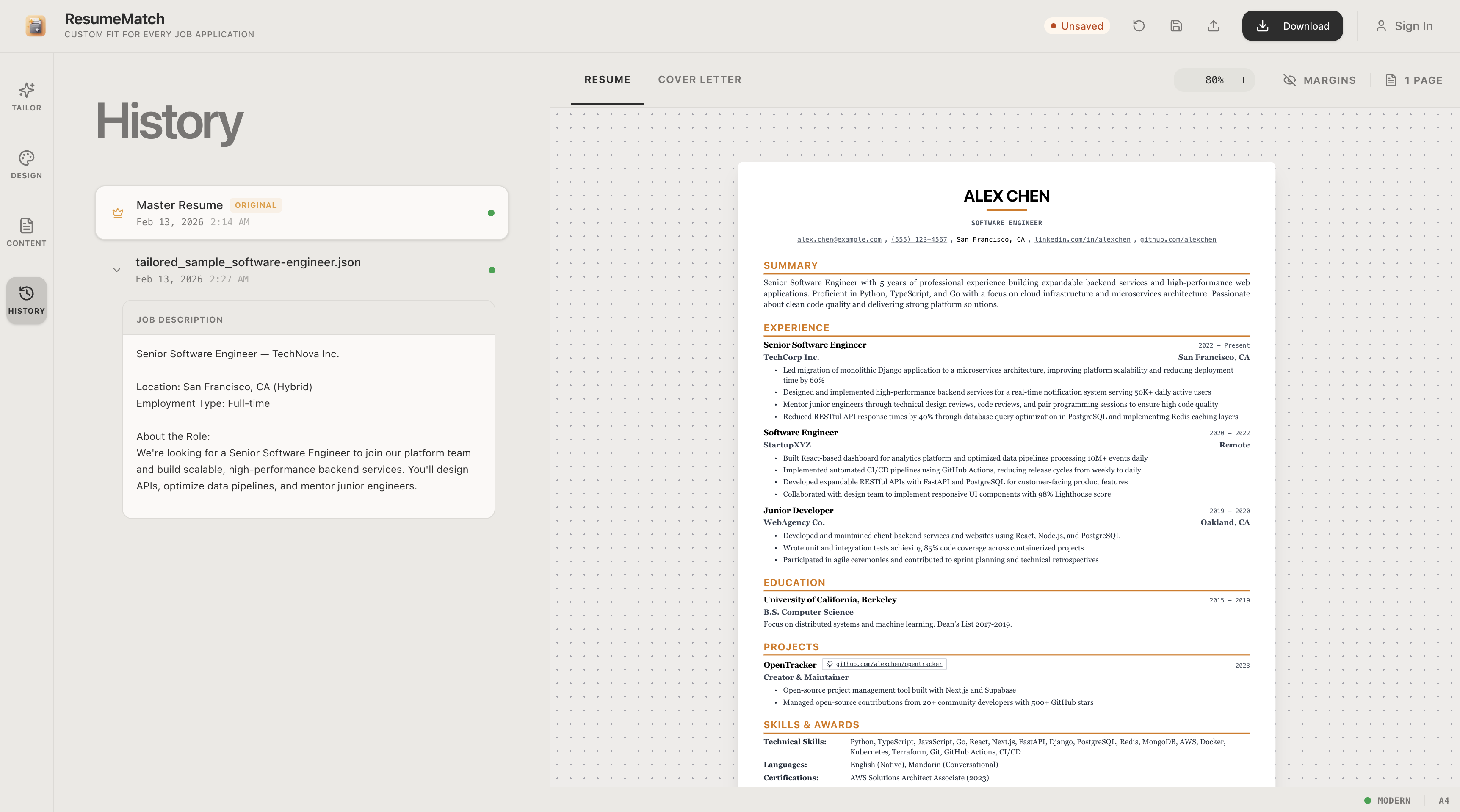 Resume Match - Screenshot 4 showing product features and functionality