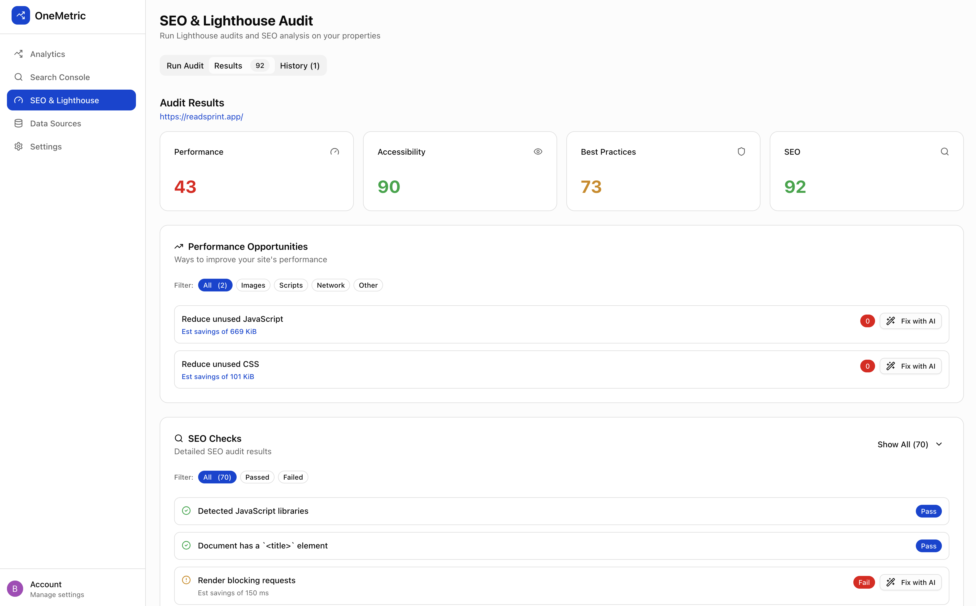 OneMetric gallery image