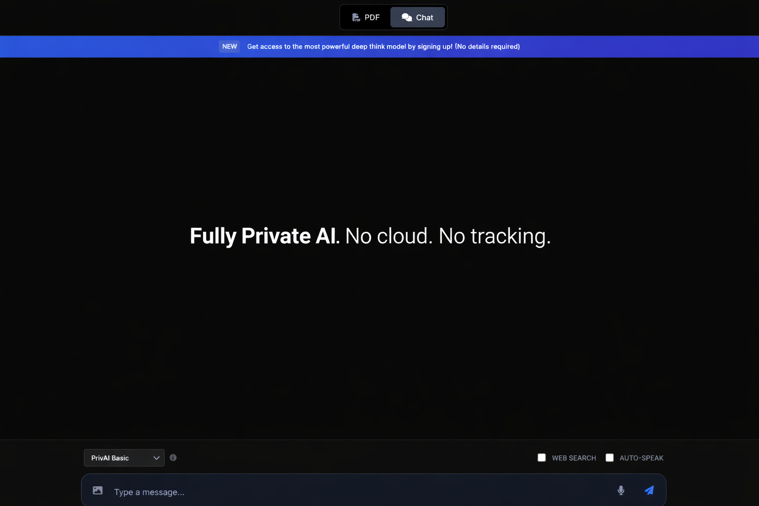 Private AI Chat - Main product screenshot demonstrating key features and user interface