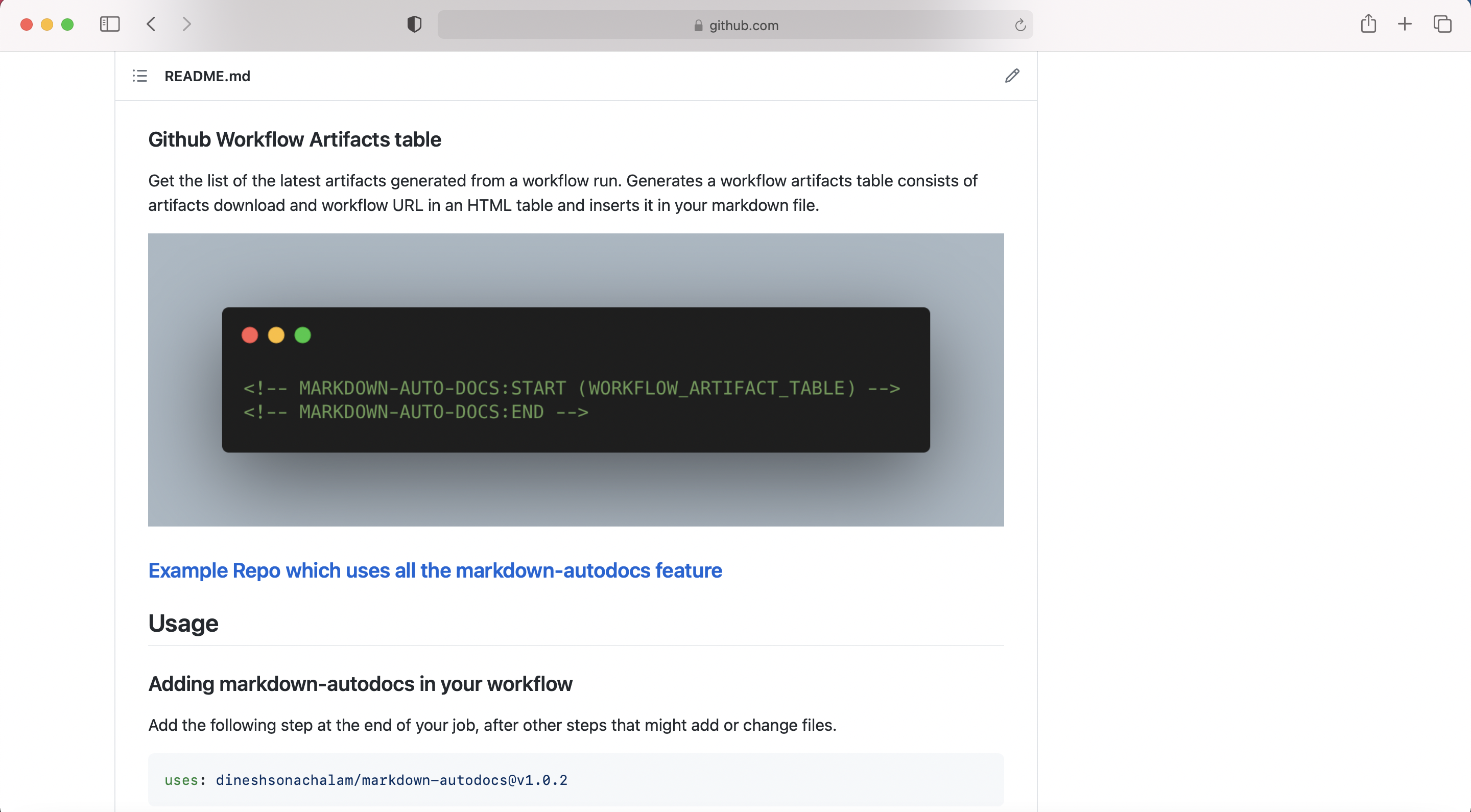 Github Markdown automation gallery image