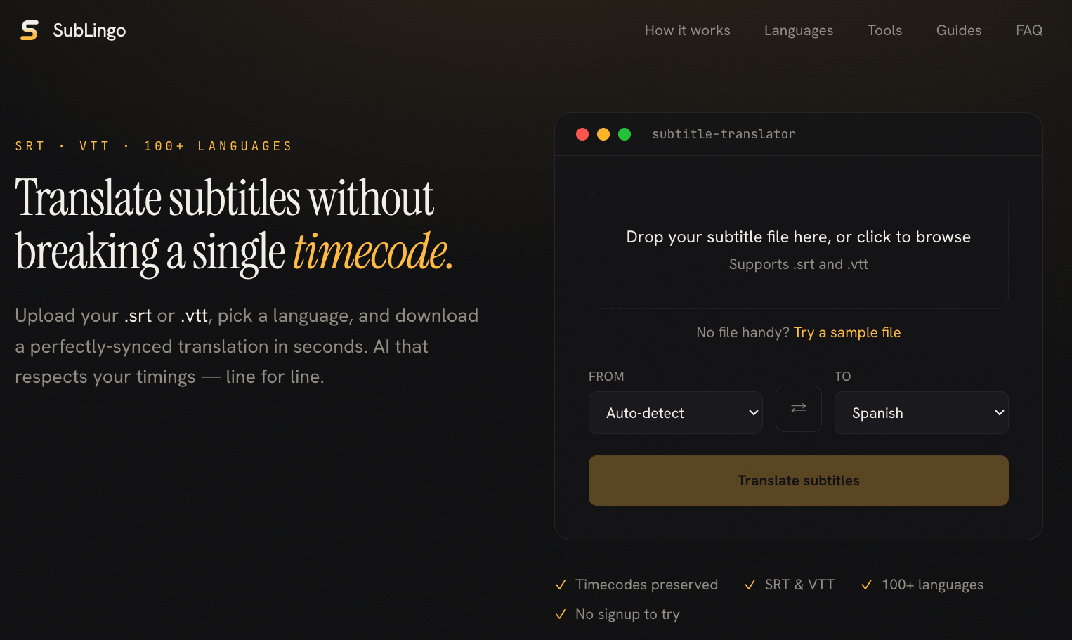 SubLingo — Online Subtitle Translator gallery image