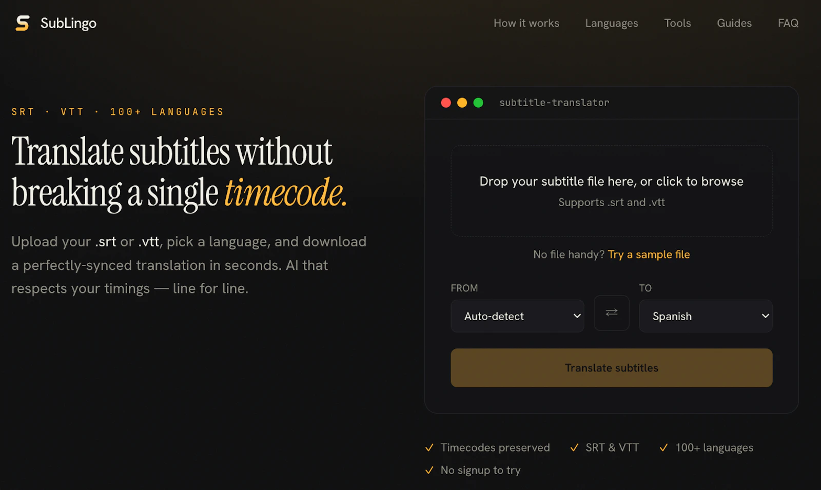 SubLingo — Online Subtitle Translator screenshot 2