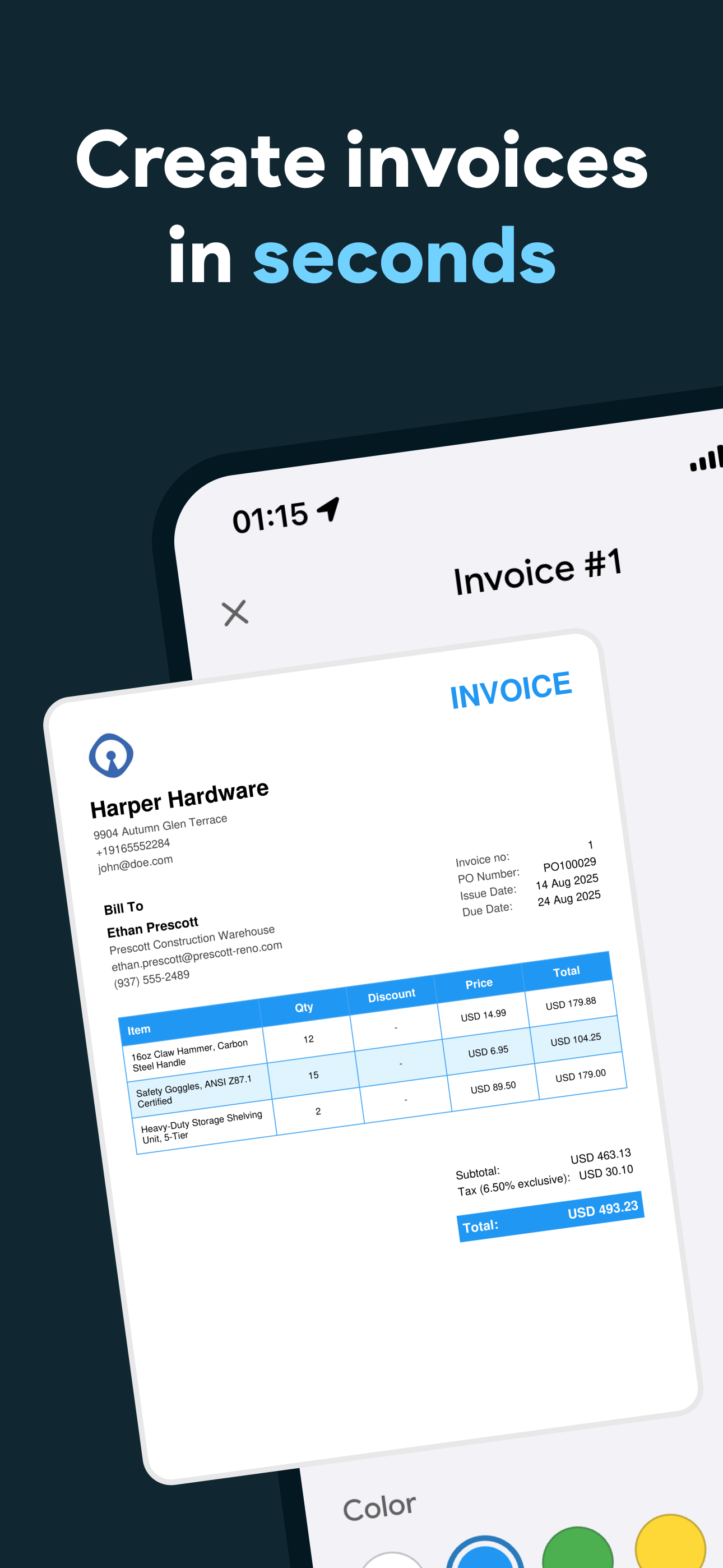 Média Facture Maker: Bills & Receipts - Factures et reçus rapides - Conçu pour les pigistes et les pmies 2