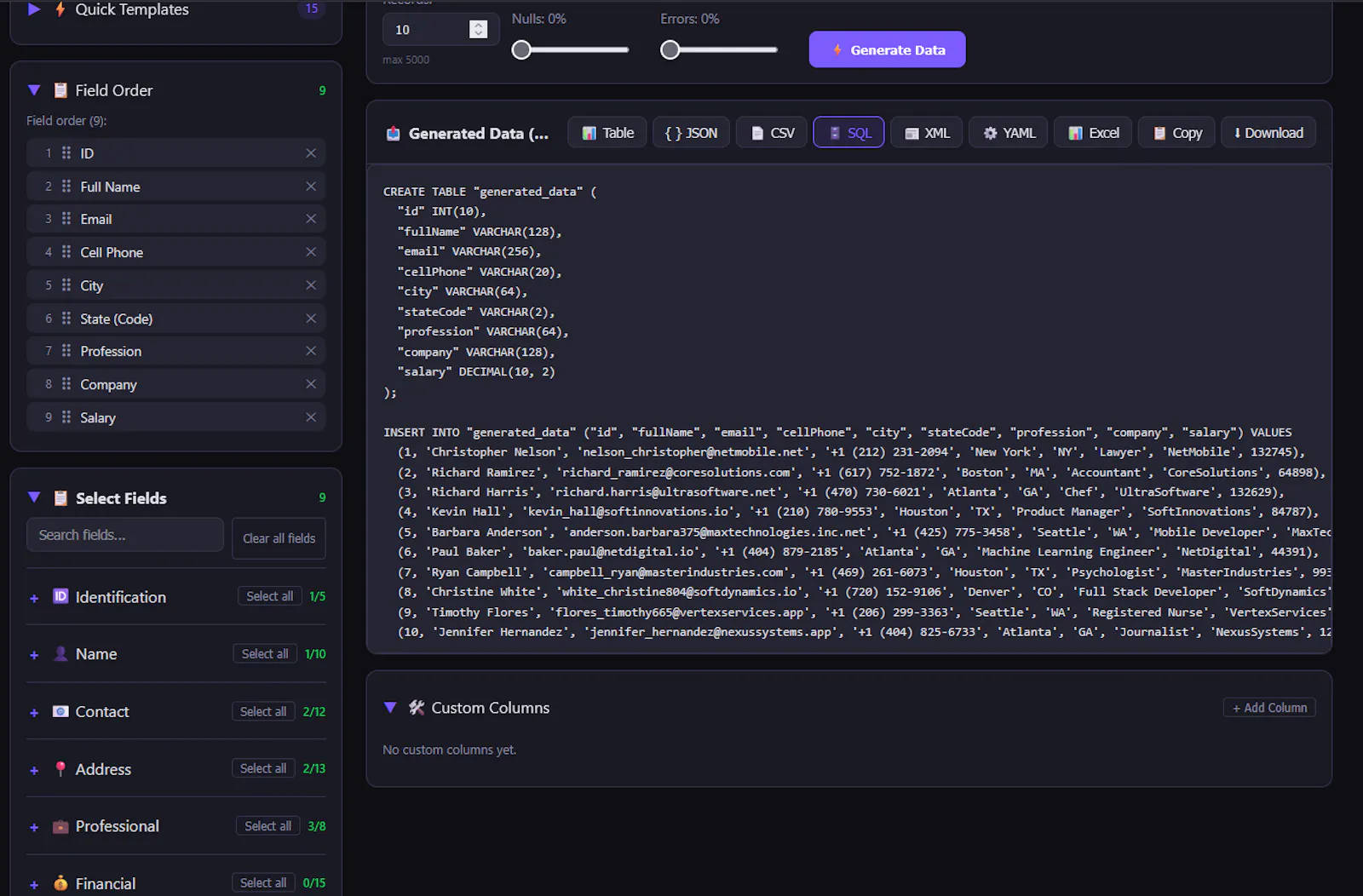 Fake Database screenshot 3