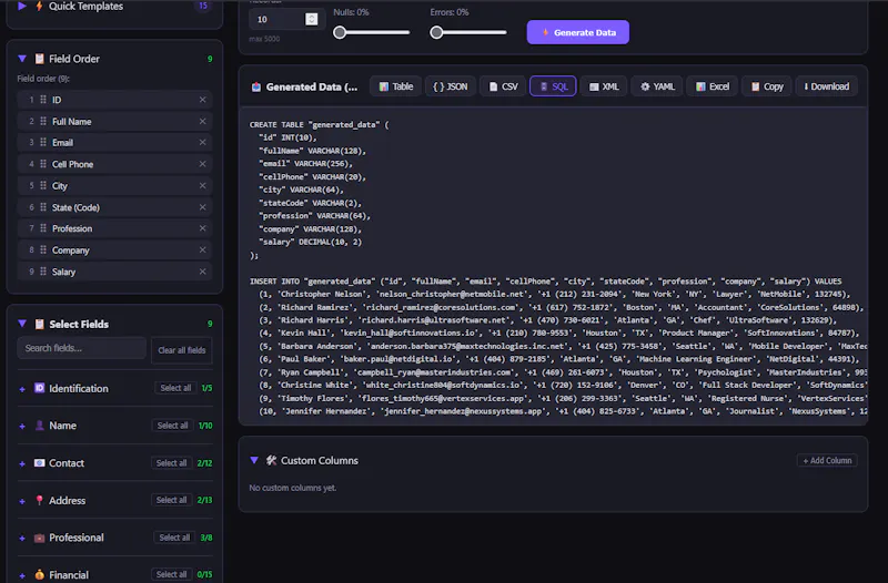Fake Database screenshot 3