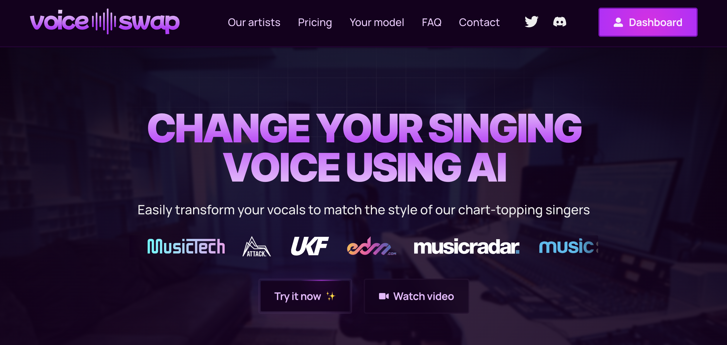 Media voice-swap.ai - AI yang berfungsi untuk artis 1