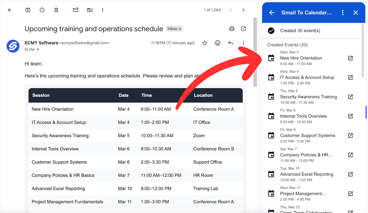 Gmail To Calendar AI gallery image