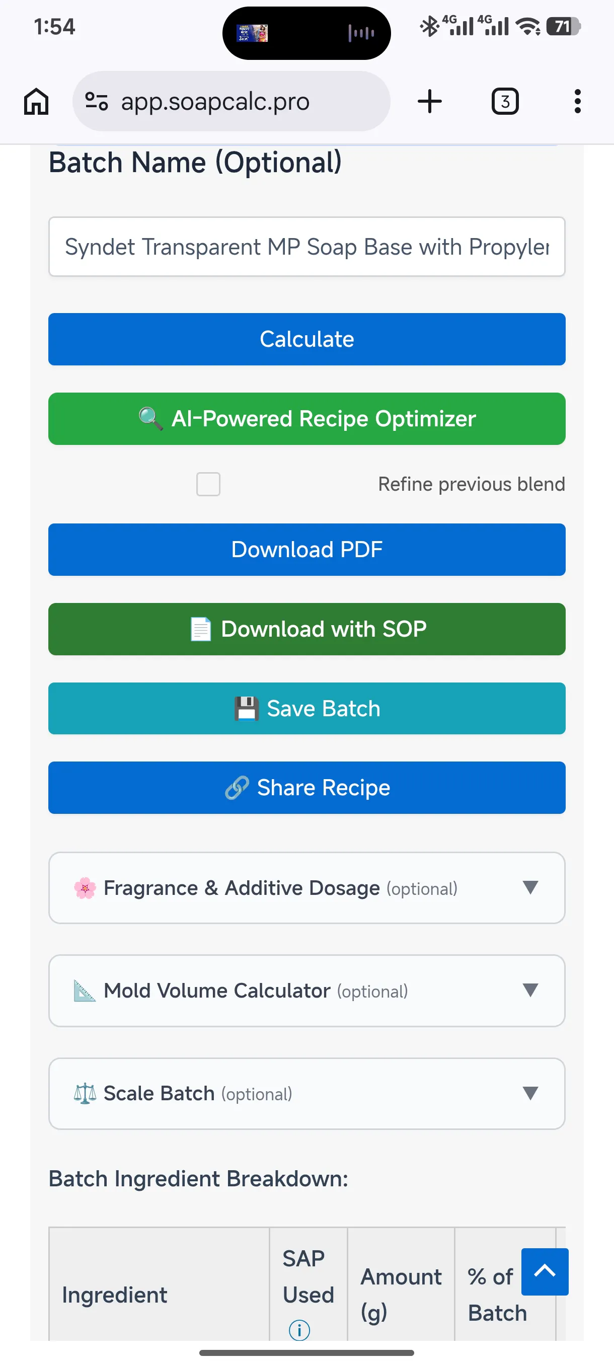 SoapCalc Pro 截图 4