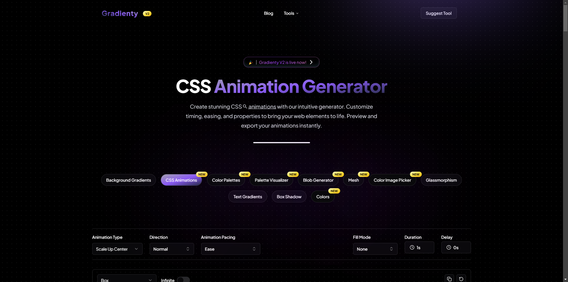 Gradienty -CSS 애니메이션 생성기 - 600 개 이상의 CSS 애니메이션을 코드로 내보내십시오! 미디어 1