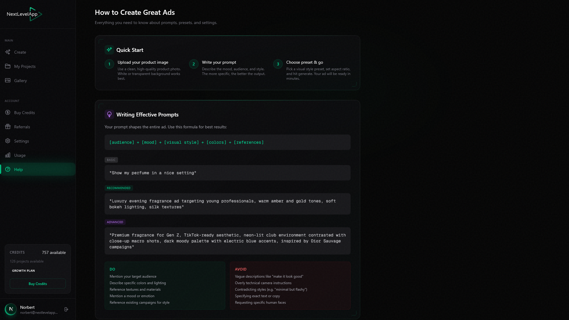NextLevelApp: AI Product Ad Generator gallery image
