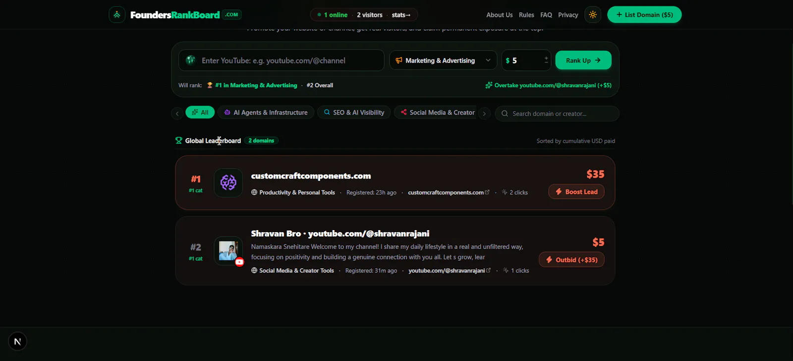 Founders Rank Board screenshot 2
