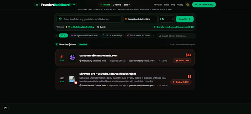 Founders Rank Board screenshot 2