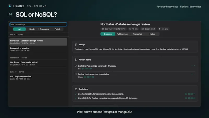 LokalBot screenshot 1 (video preview)