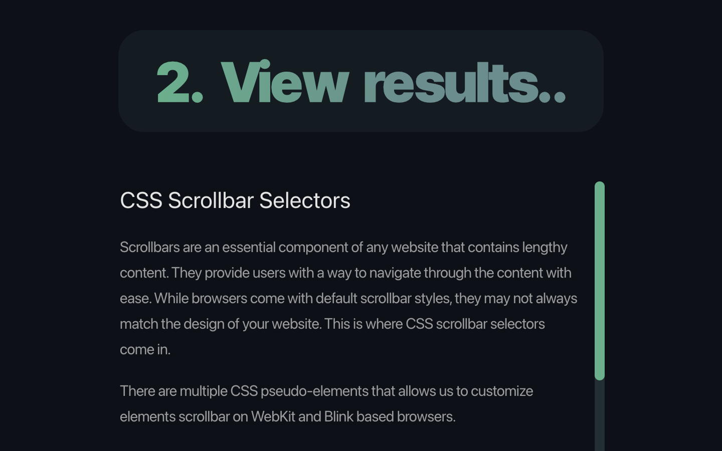 Прокрутка - Простое веб -приложение для разработки пользовательских полос CSS Scrollbars медиа 3