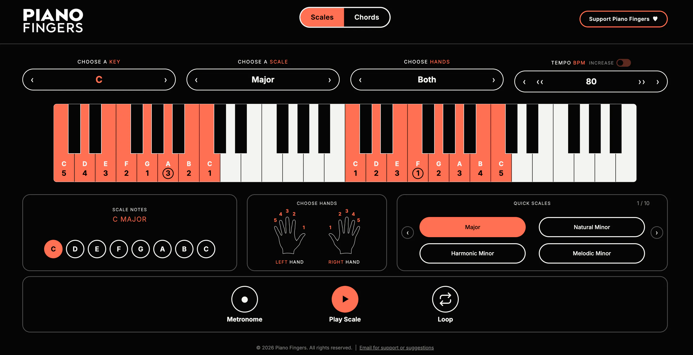 Piano Fingers Piano Scale & Chord Tool gallery image