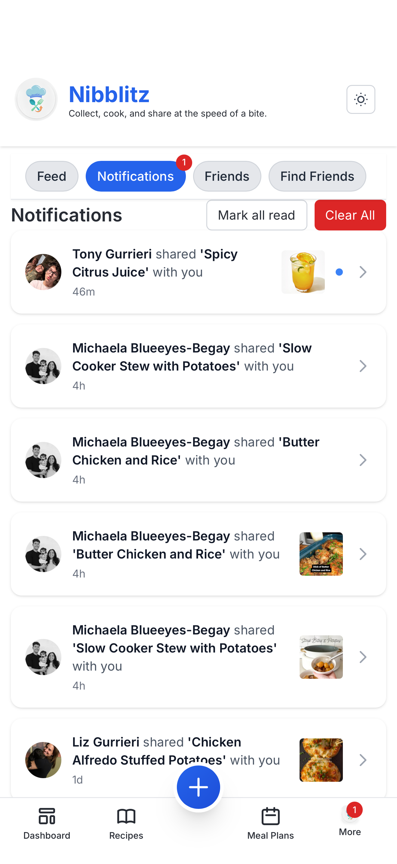 Nibblitz — Makes your recipes social - Main product screenshot demonstrating key features and user interface