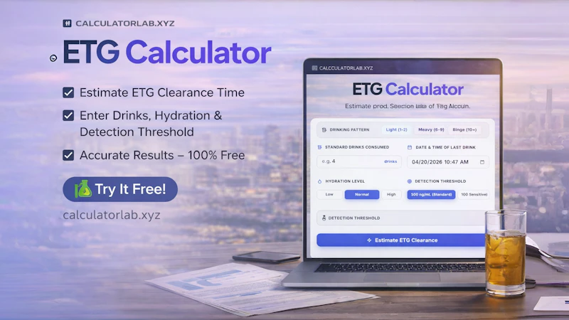 ETG Calculator (Alcohol Detection Tool) screenshot 1