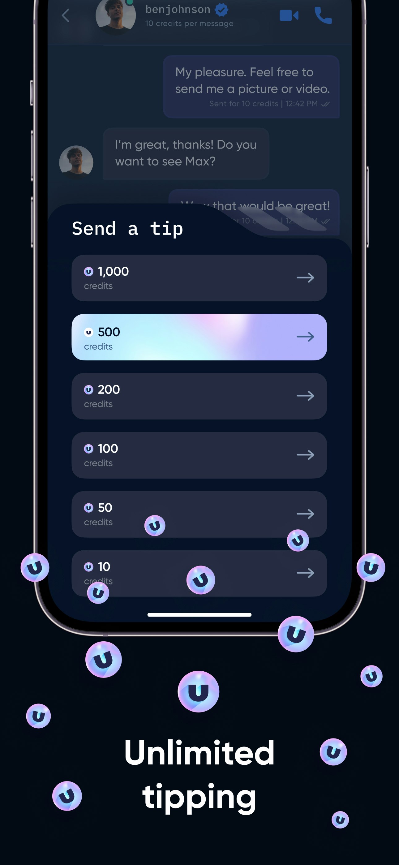 Media Messenger siêu - Tính phí mọi người để nói chuyện với bạn. 5