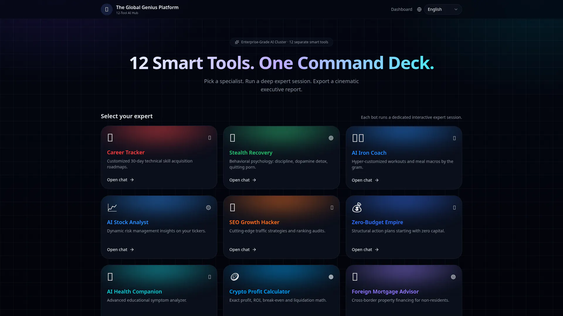 Global Genius Platform screenshot