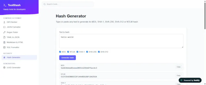 ToolStash — Free Online Developer Tools screenshot 3