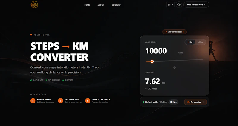 Steps To KM Converter screenshot 3