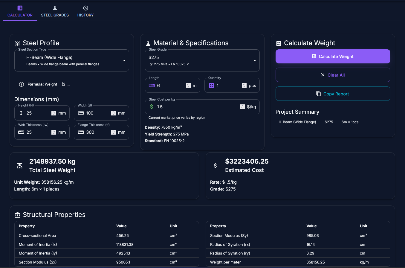 Mídia 1 de Calculadora de peso de aço PressBuddy - Calculadora de peso de aço