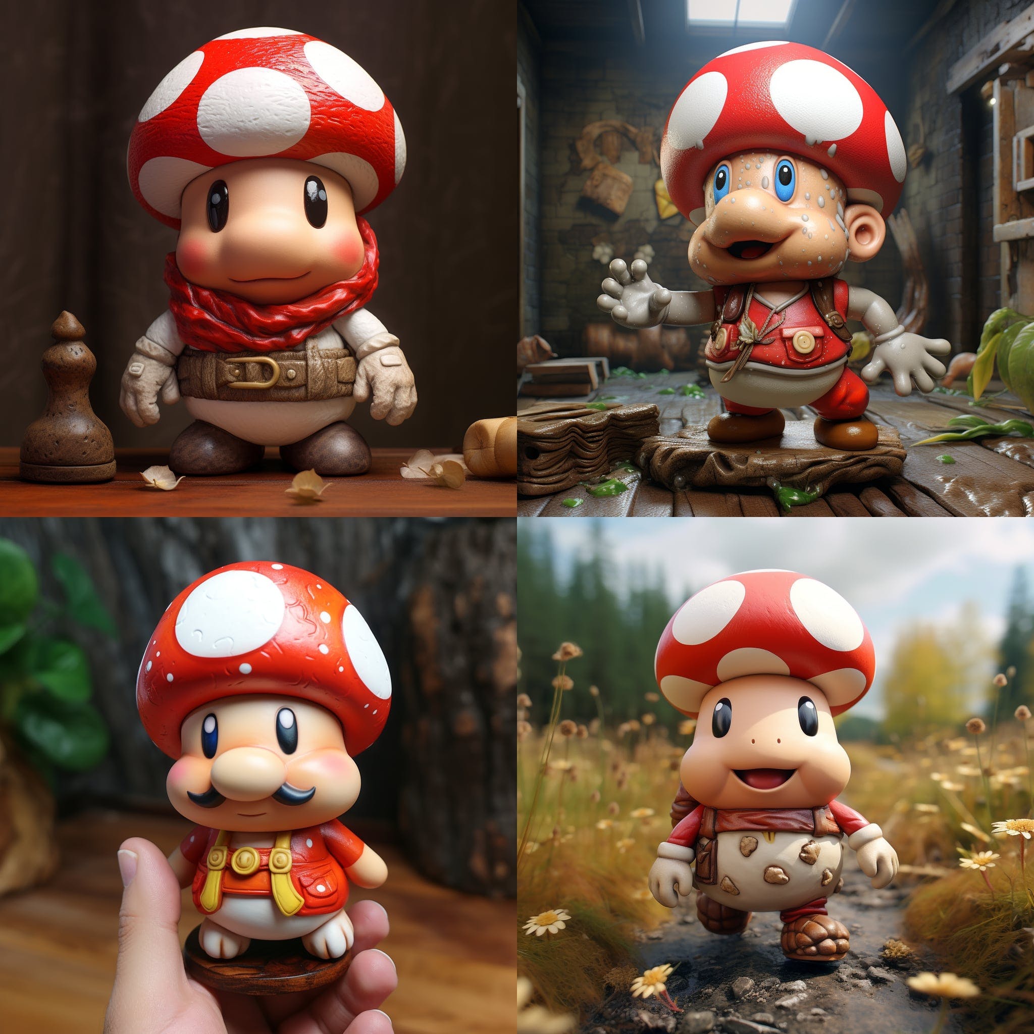 Midjourney prompt used: Hyperrealistic Mario Toad 