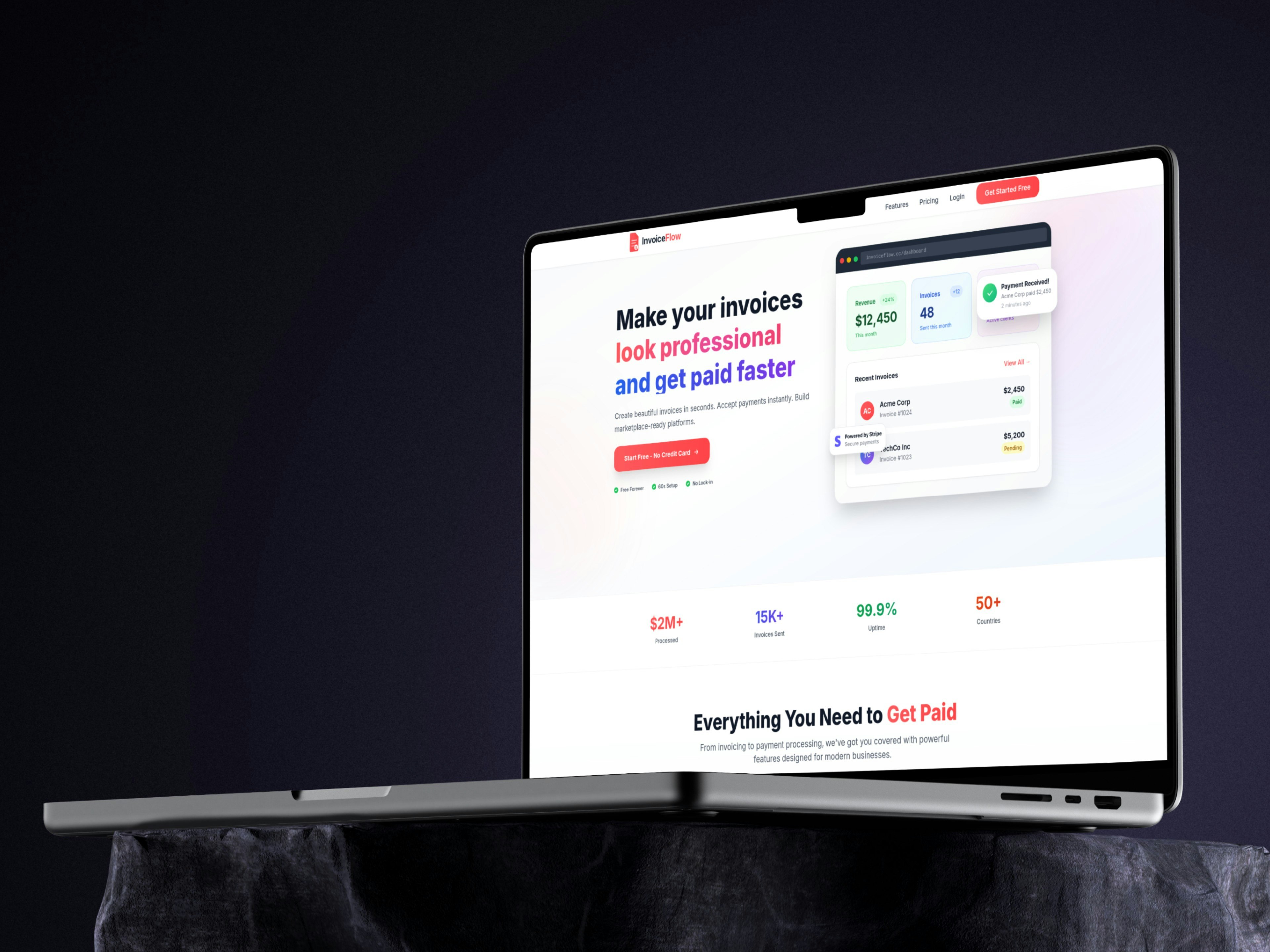 InvoiceFlow - Screenshot 2 showing product features and functionality