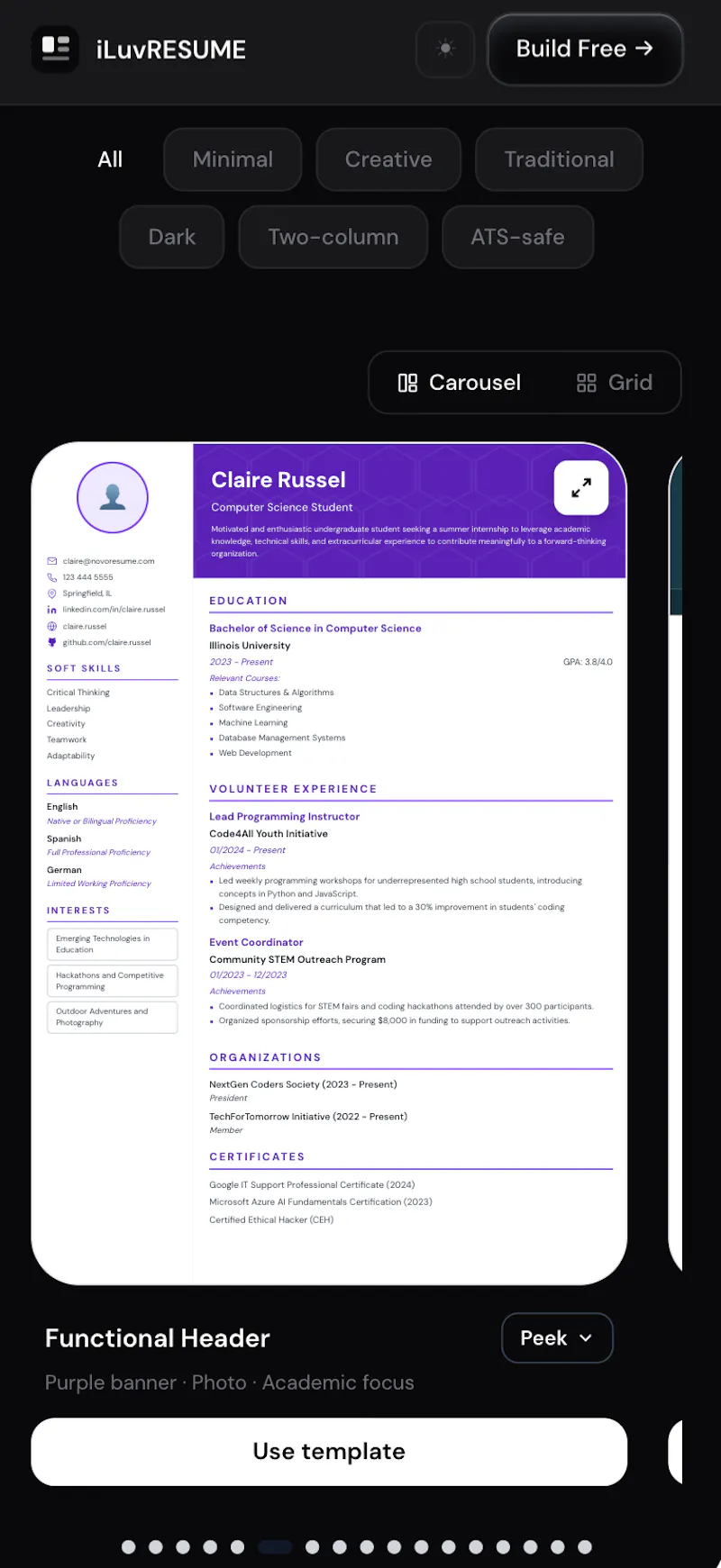 Free Online Resume Builder — iLuvRESUME screenshot 11