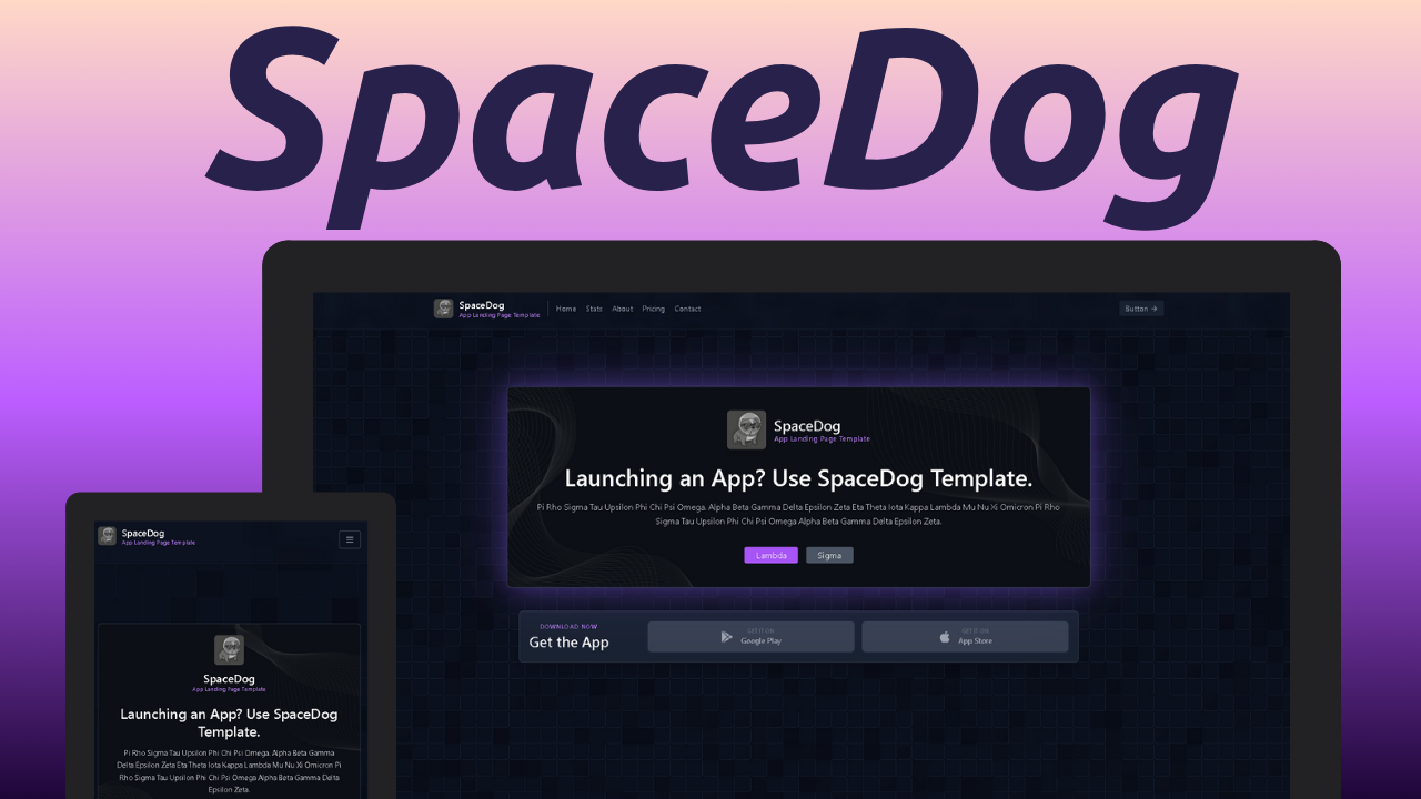 SpaceDog - 10/10 Moblie App Landing Page gallery image