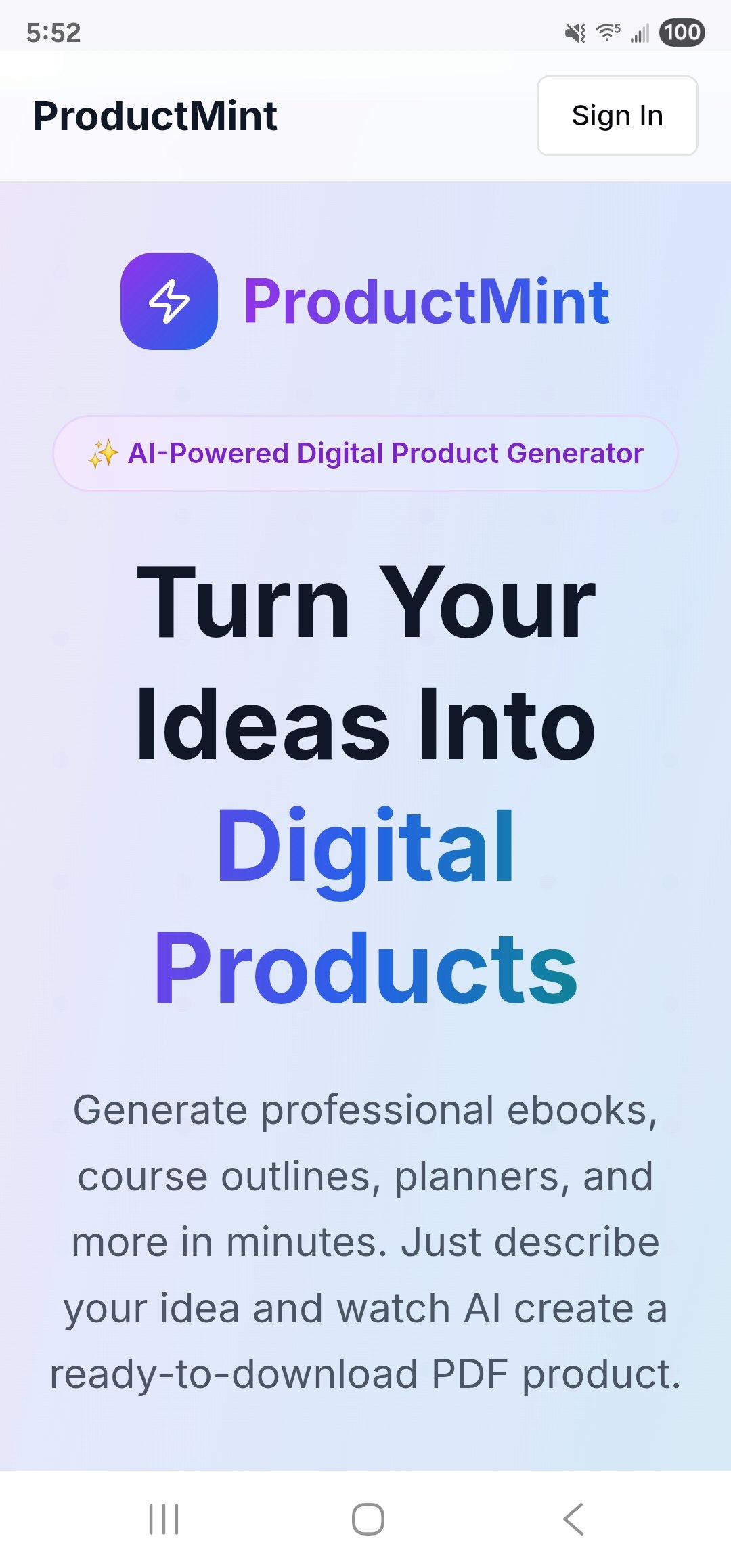 ProductMint - Make ebooks, courses, planners and more in 2 minutes or less media 1
