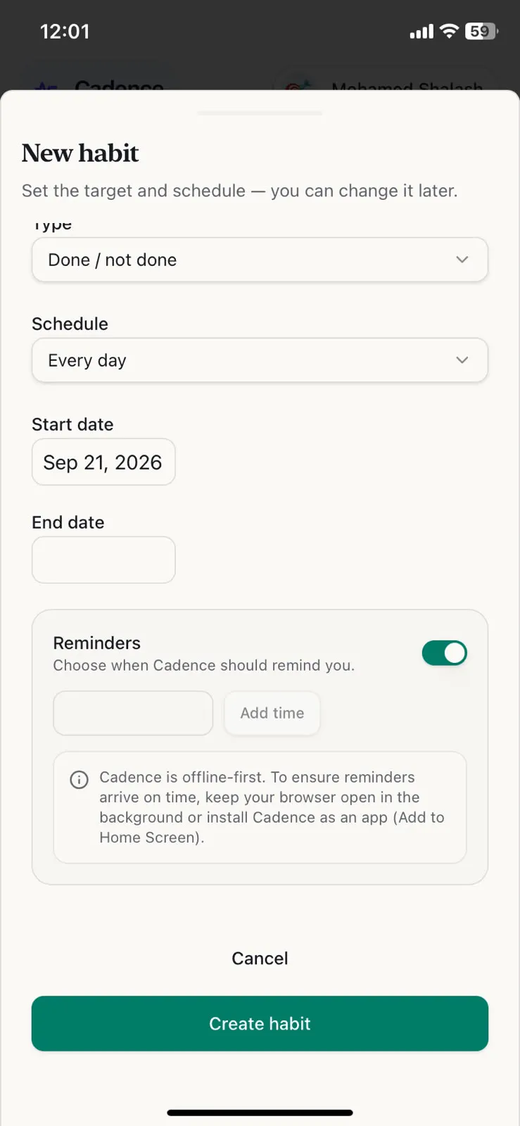 Cadence Habit Tracker gallery image