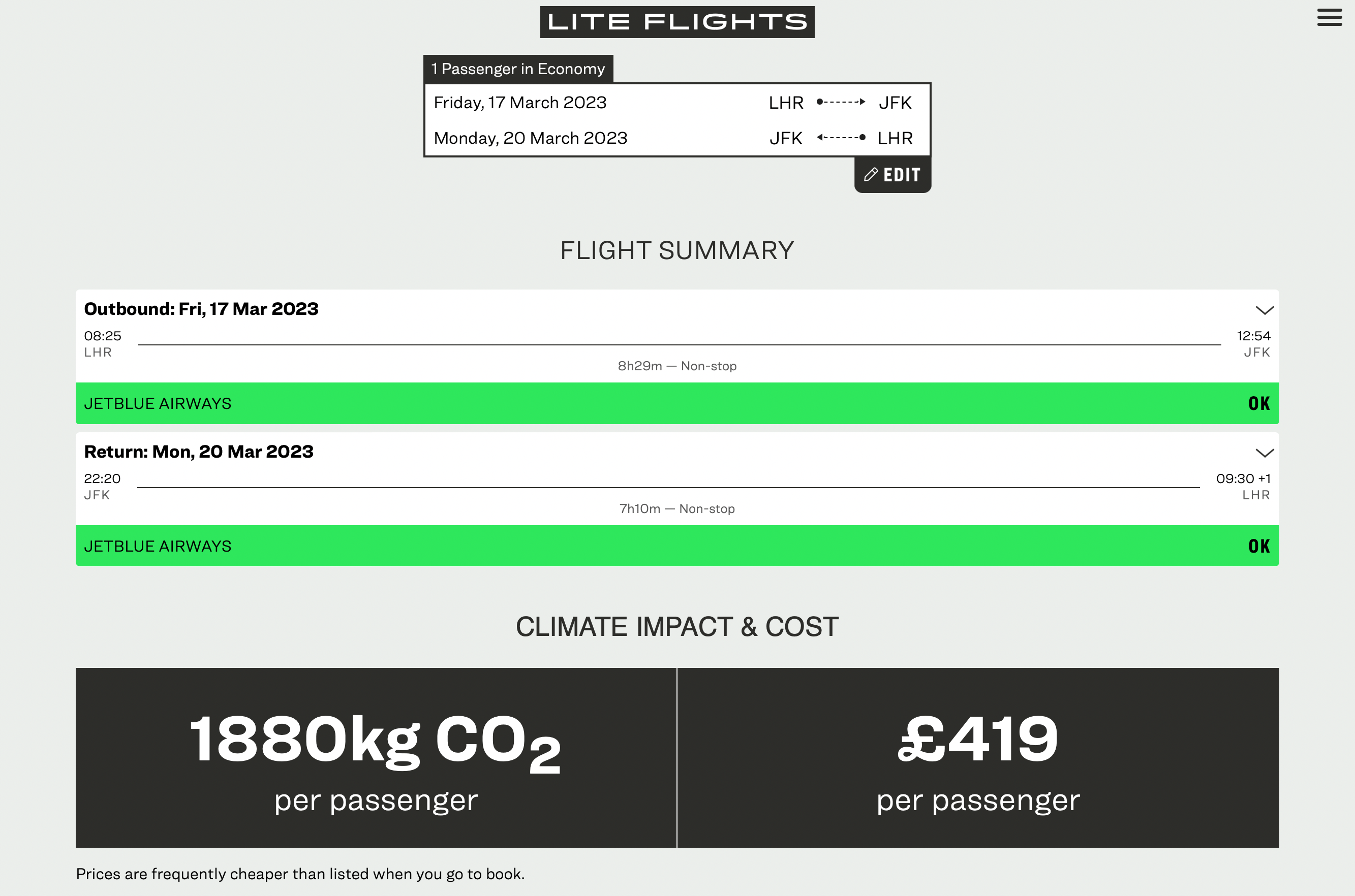 Lite.Flights - खोज करें, उड़ान भरें और CO2 बचाएं मीडिया 3