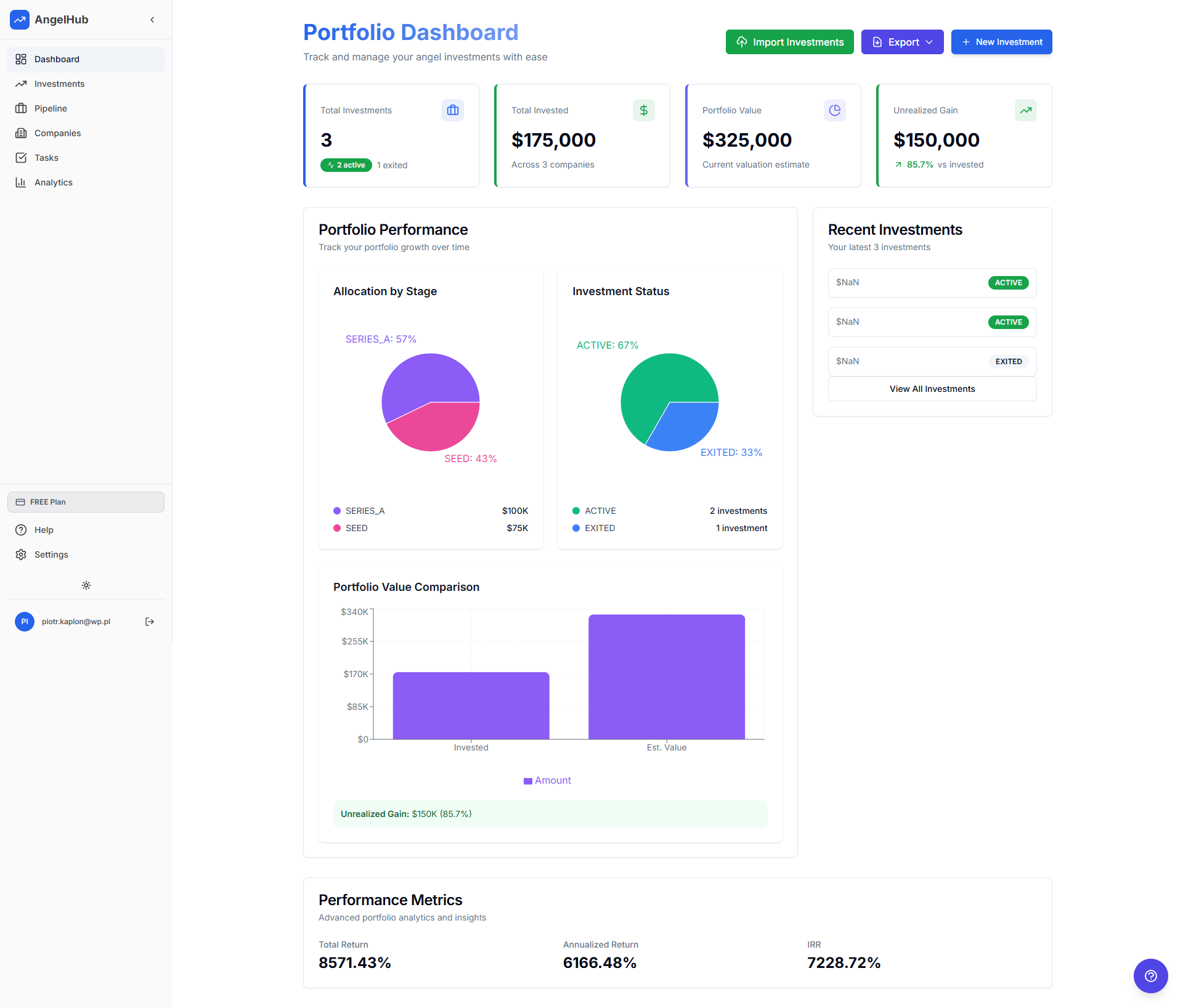 AngelHub - Main product screenshot demonstrating key features and user interface
