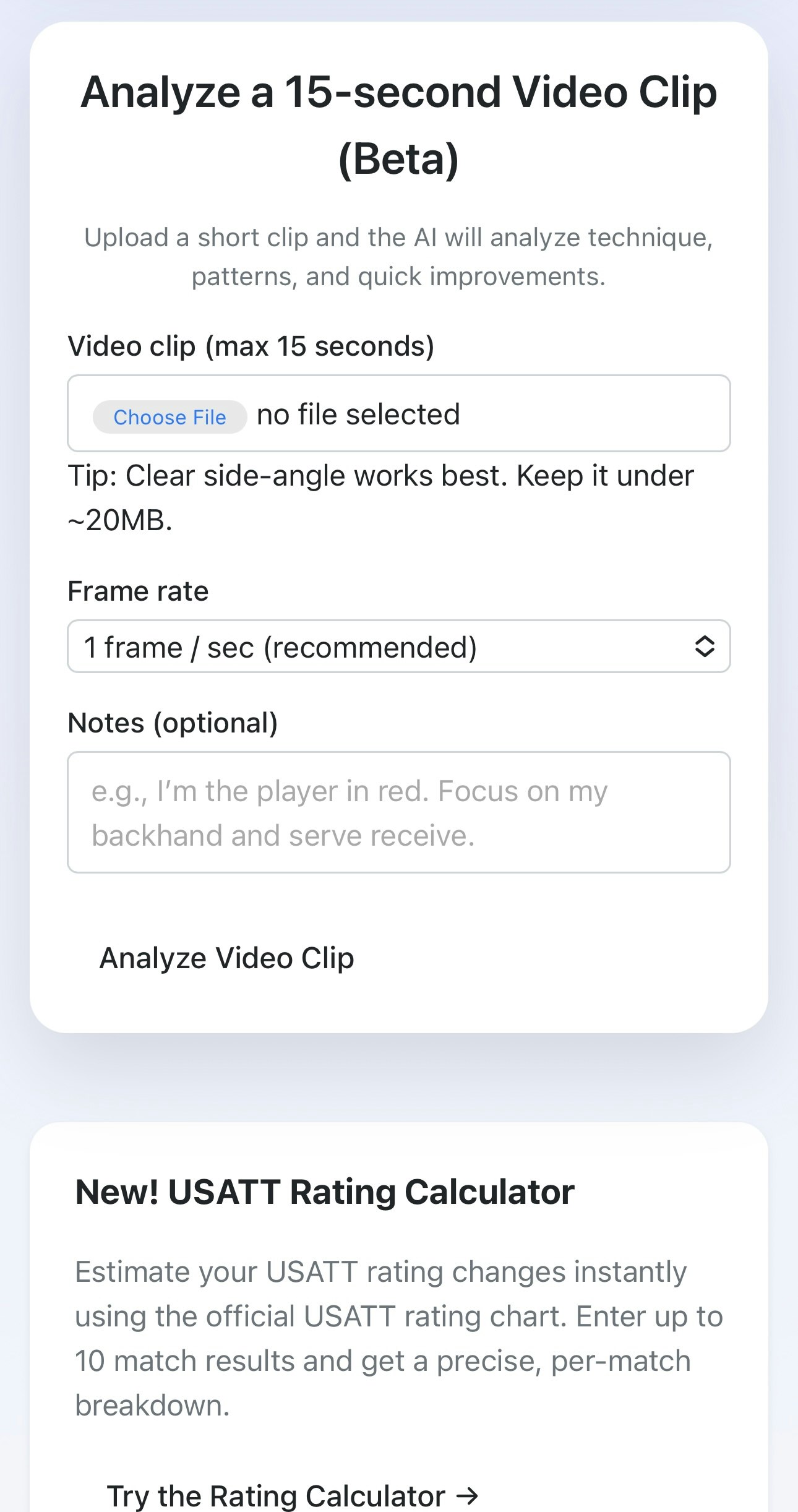 TT Match Analyzer - Main product screenshot demonstrating key features and user interface