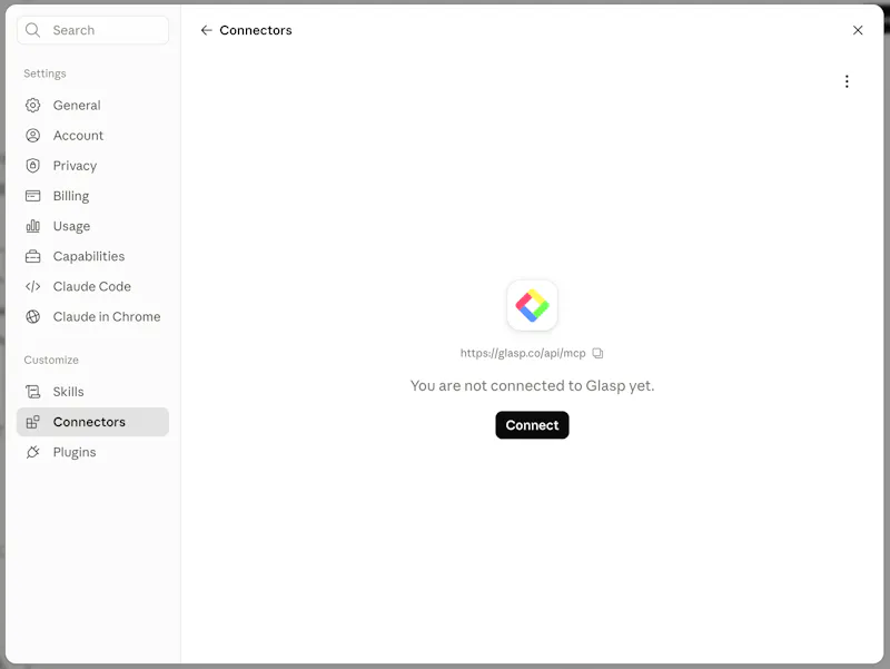 Glasp MCP Connector screenshot 7