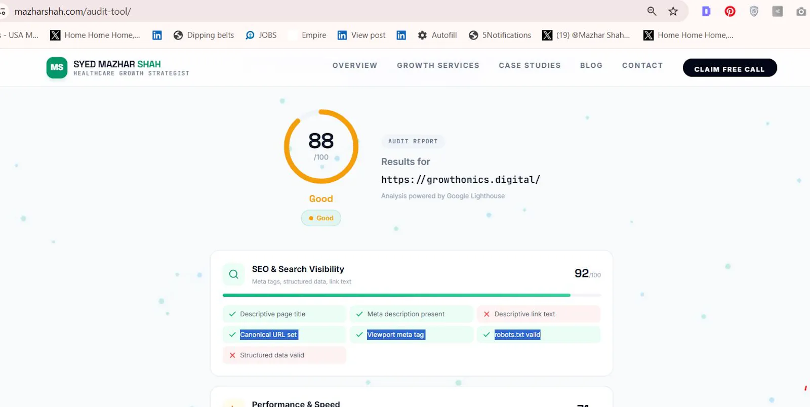 Free SEO Audit Tool screenshot 1