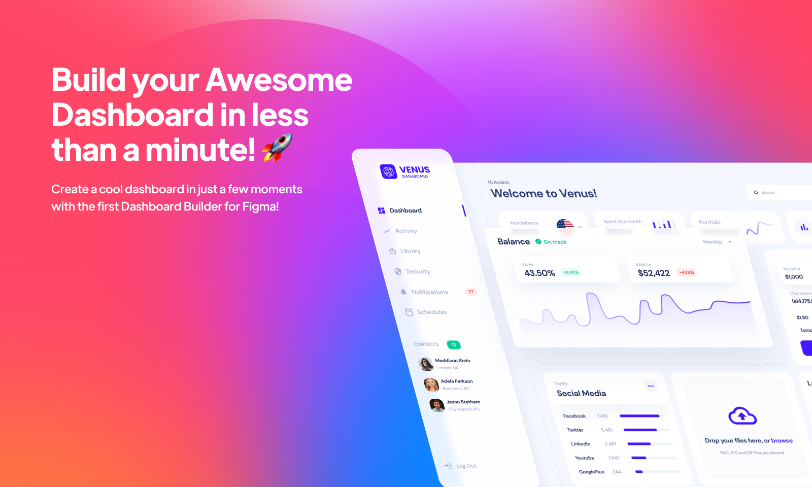 Venus - Dashboard Builder PRO for Figma gallery image