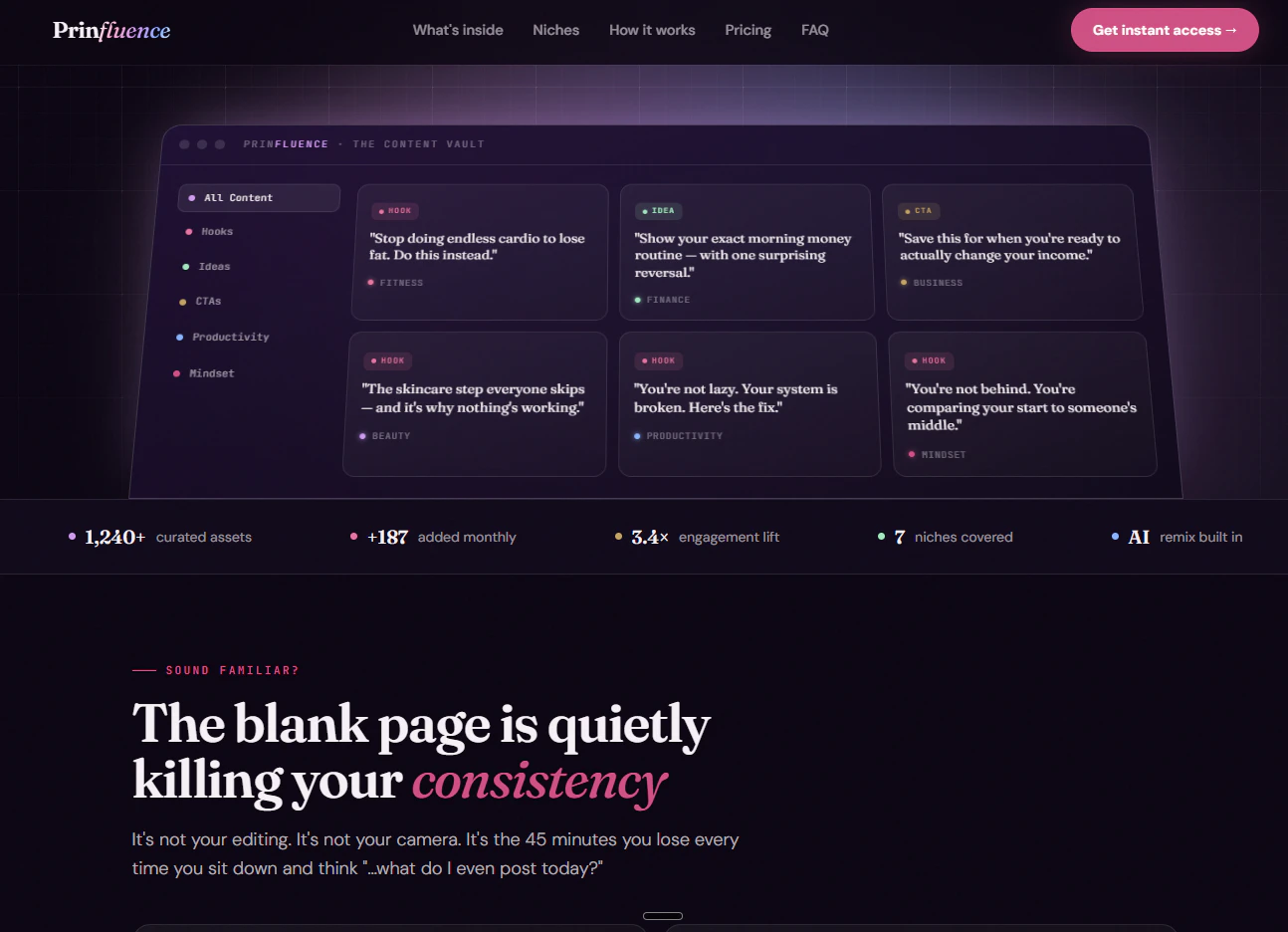 The Content Vault — Prinfluence 截图 2