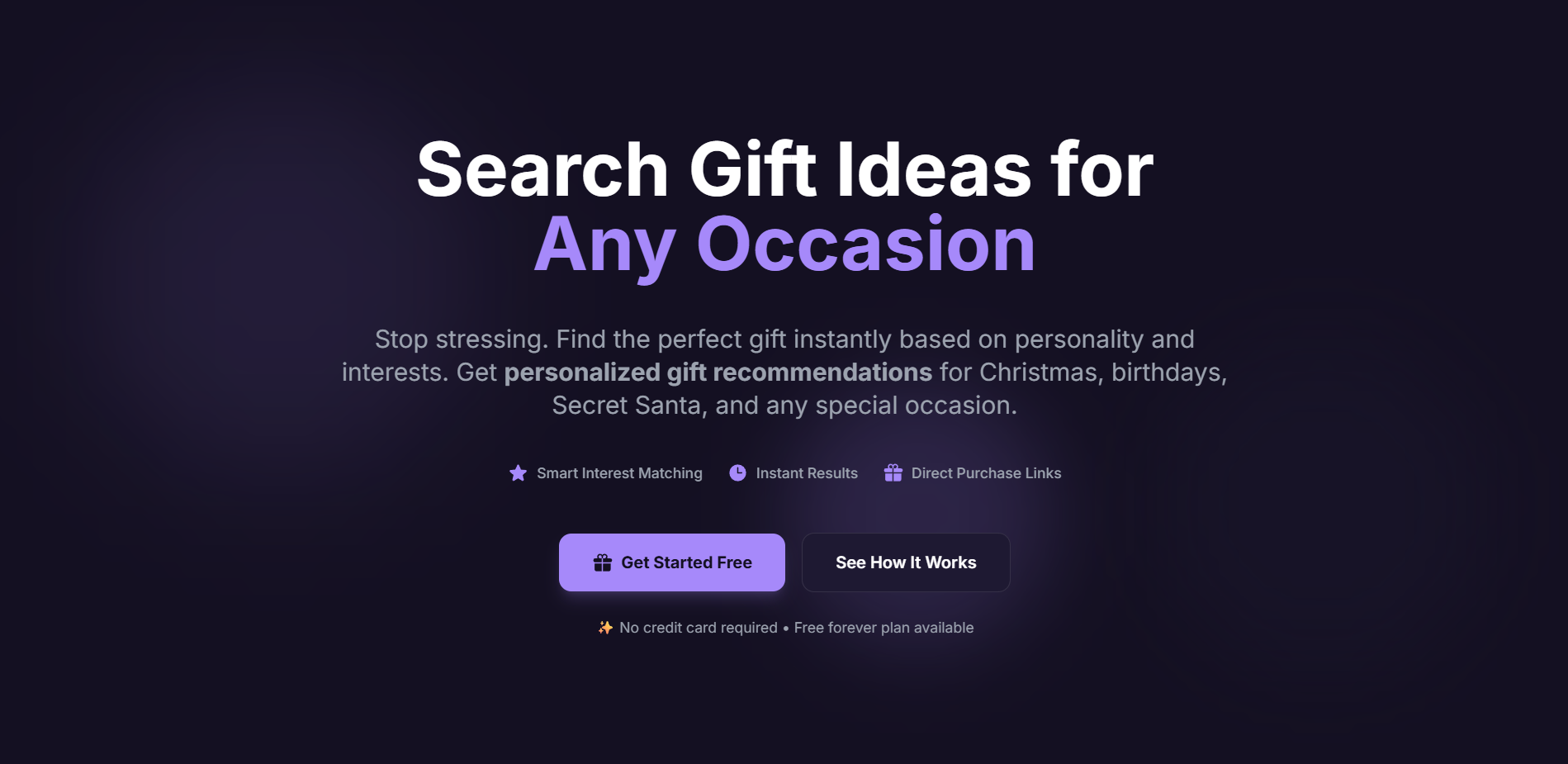 Search Gift Ideas - Main product screenshot demonstrating key features and user interface