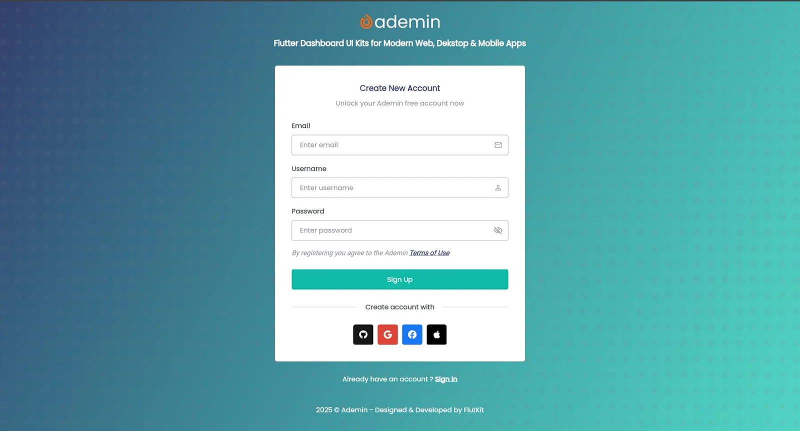 FlutKit Ademin screenshot 11