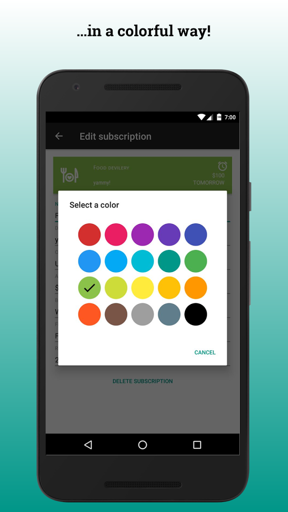 Billy: subscription manager gallery image