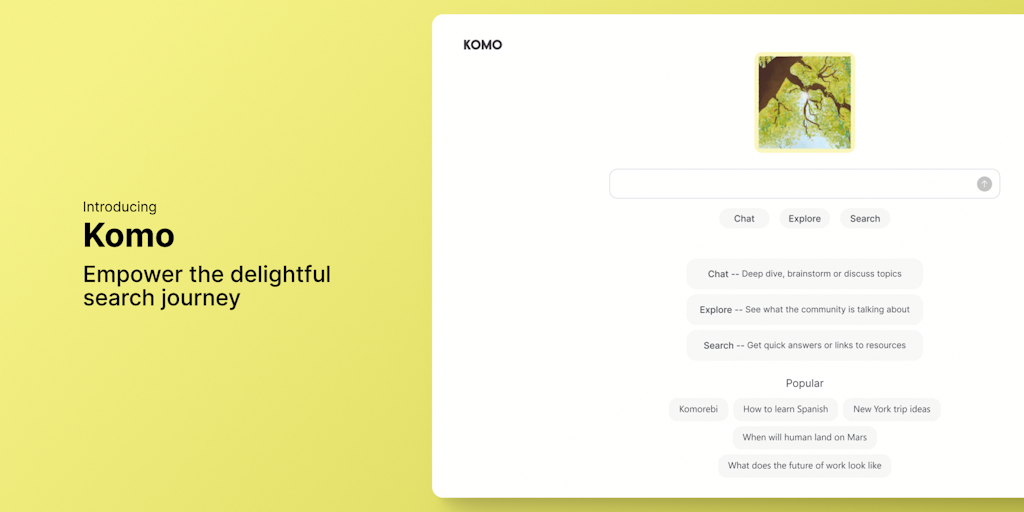 Komo - Search engine powered by generative AI | Product Hunt