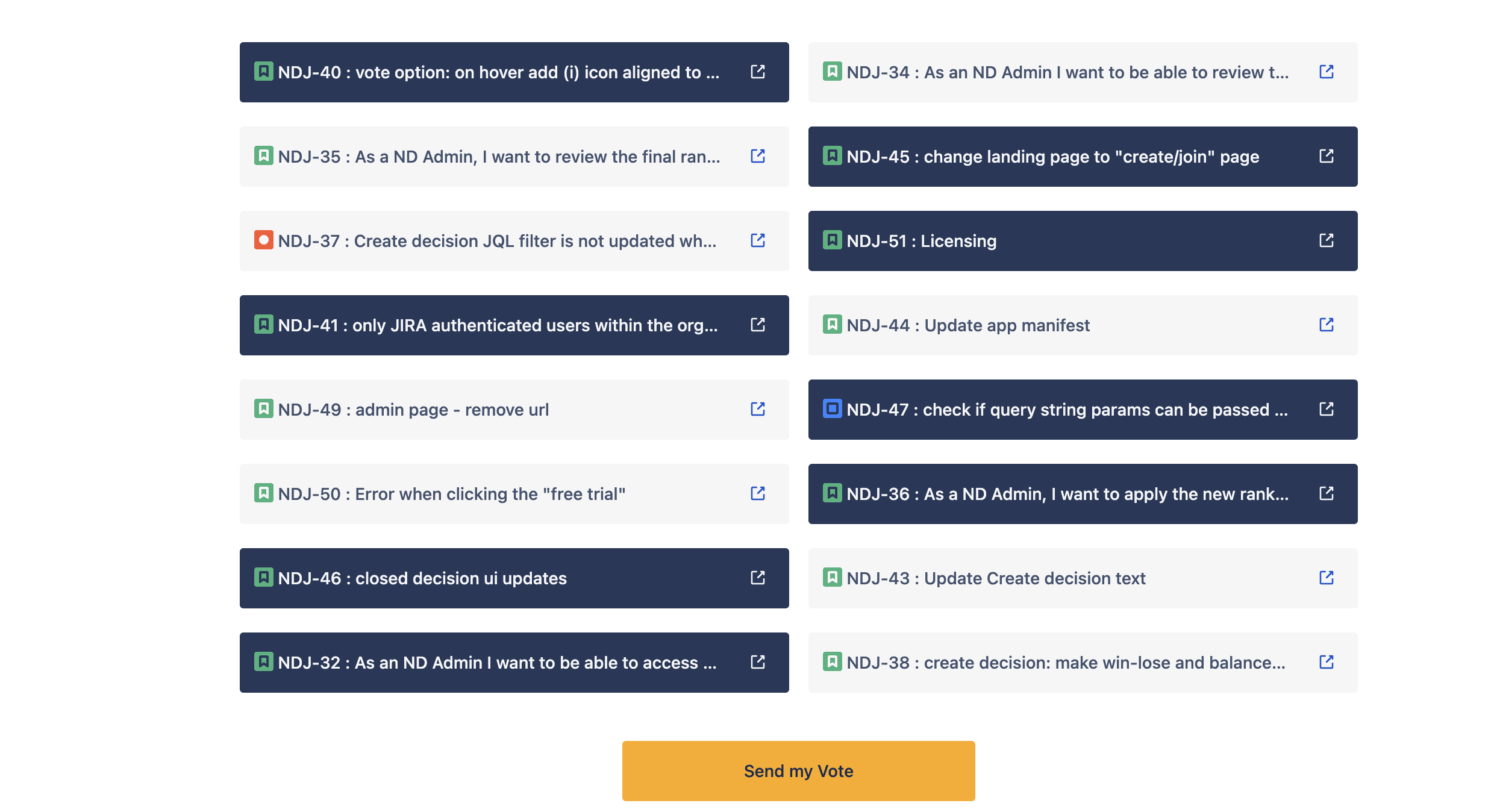 Media Keputusan Seterusnya untuk Jira - Backlog Prioritization hanya membuat "ini atau" keputusan 4