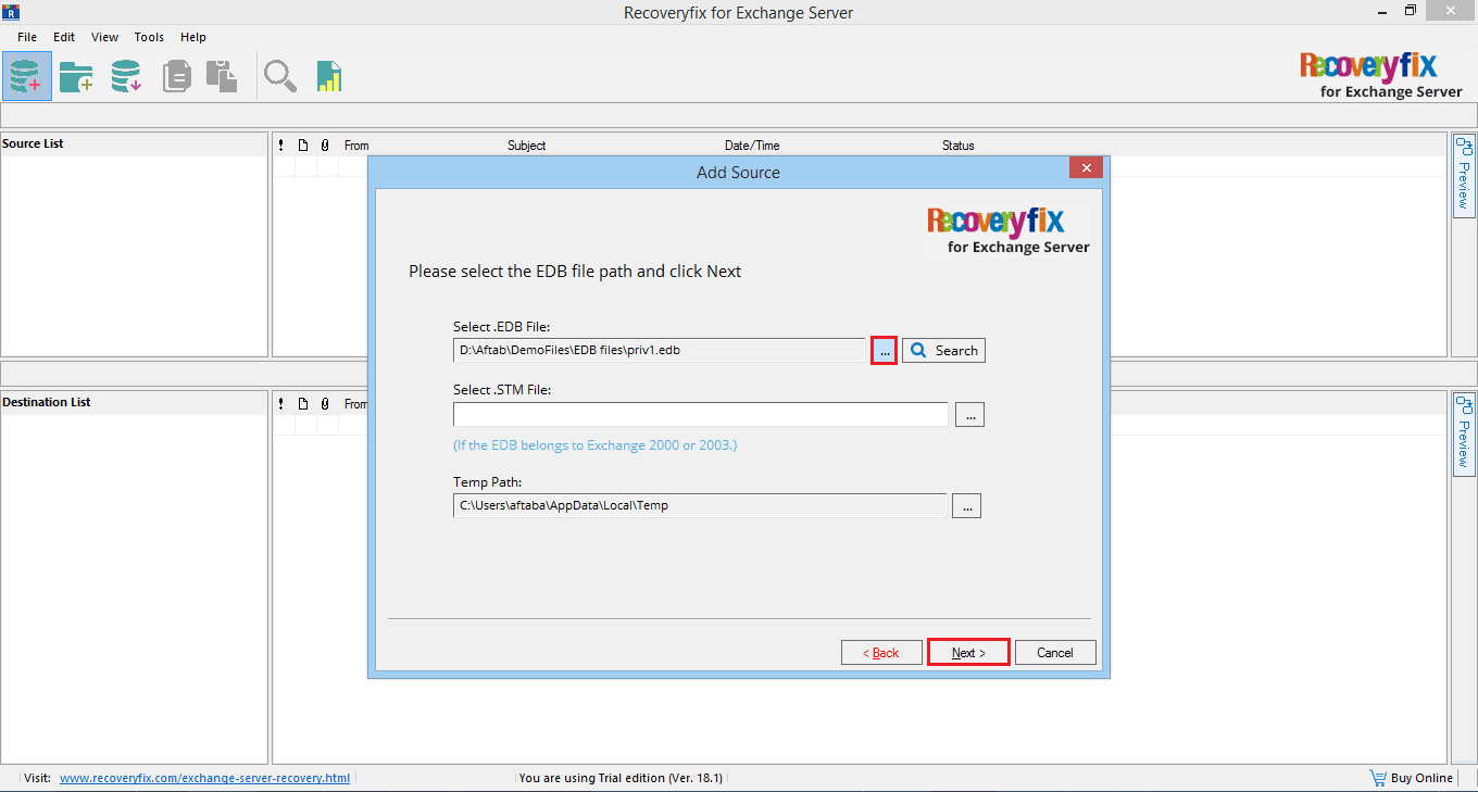 Media Pemulihanfix untuk pelayan pertukaran - Exchange Server Recovery oleh RecoveryFix 3