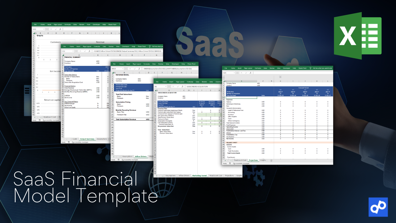SaaS 재무 모델 템플릿 - 사용자 친화적 인 플러그 앤 플레이 SaaS 재무 모델 템플릿 미디어 1