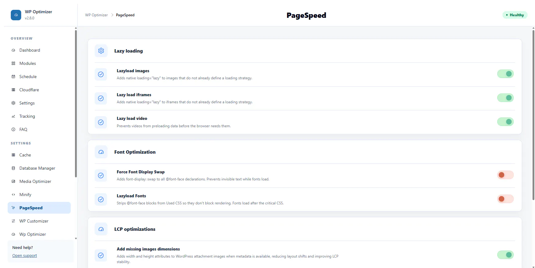 WP-Optimizer gallery image
