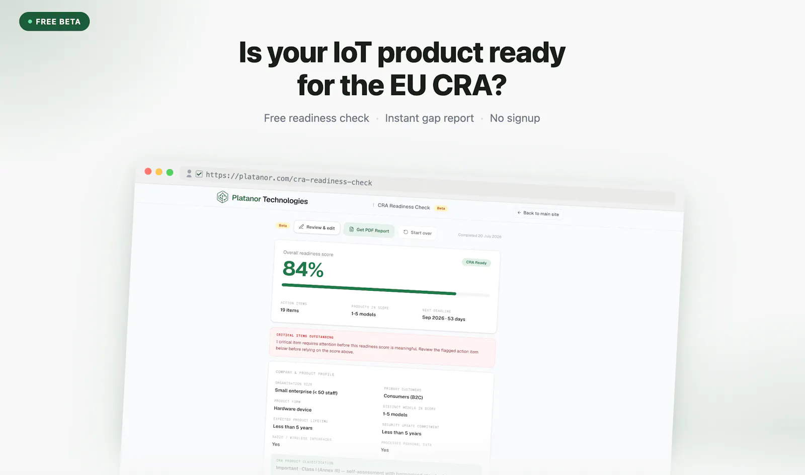 CRA Readiness Check screenshot 2