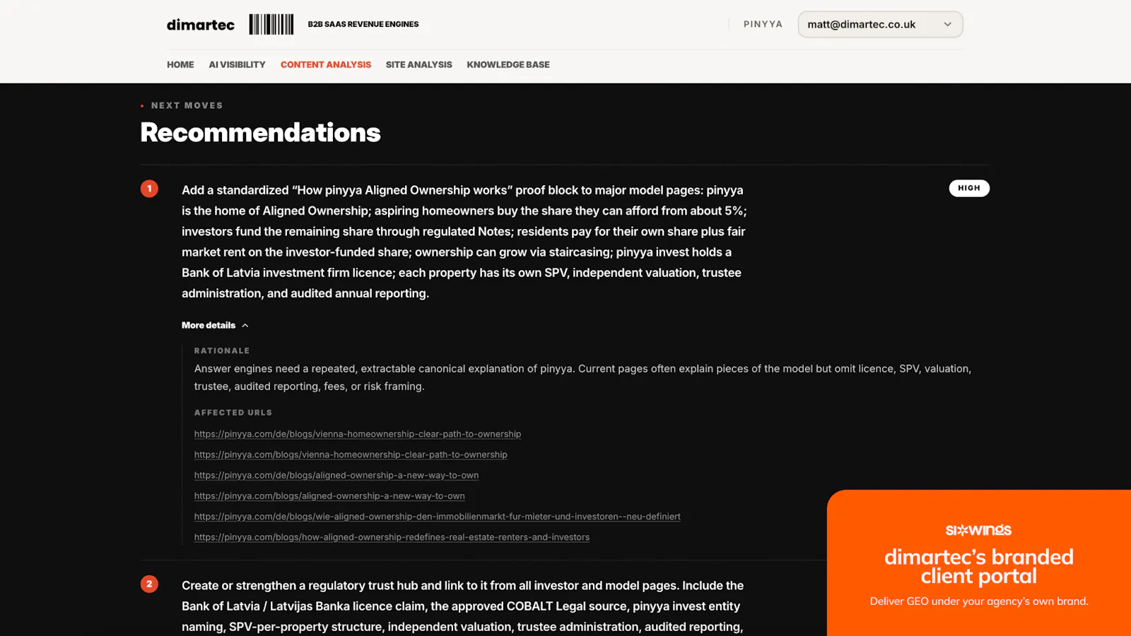 SixWings: White-label GEO for Agencies screenshot 9